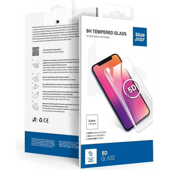 Blue Star Tempered Glass - Samsung A56 5G Full Face (Full Glue With frame/Small size) - Black Tempered Glass