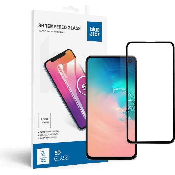 Blue Star Tempered Glass - Samsung Galaxy S10e Full Face (Full glue/Case friendly) - Black Tempered Glass