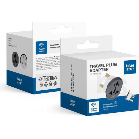 Blue Star Travel Adapter Go To Uk (Type G) 13 white