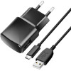 Blue Star Travel Charger 2A 10W Usb A + Cable Usb A To Type C TFK-TC-1100B black