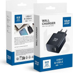 Blue Star Travel Charger With Usb C+USB-A Sockets Pd QC4.0 3A 25W TFB-TC-25WPd black