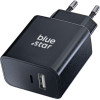 Blue Star Travel Charger With Usb C+USB-A Sockets Pd QC4.0 3A 25W TFB-TC-25WPd black