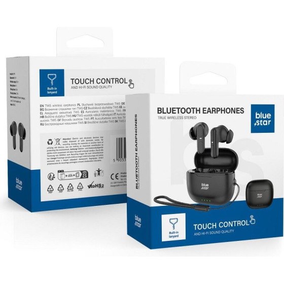 Blue Star Wireless Earphones Bluetooth Tws BK31 black