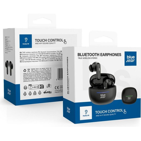 Blue Star Wireless Earphones Bluetooth Tws BK44 black