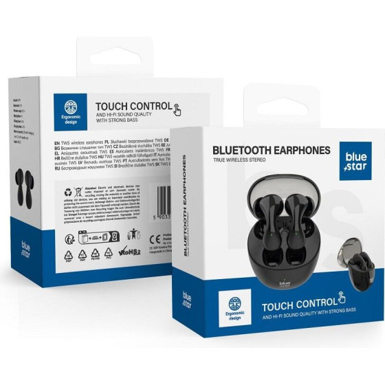 Blue Star Wireless Earphones Bluetooth Tws BK99 black