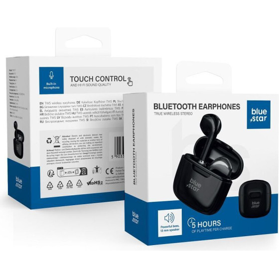 Blue Star Wireless Earphones Bluetooth Tws FI7 black