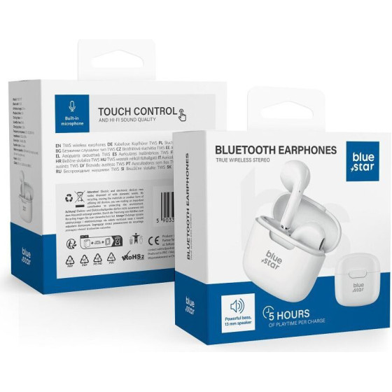 Blue Star Wireless Earphones Bluetooth Tws FI7 white