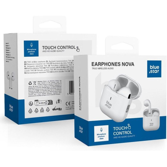 Blue Star Wireless Earphones Bluetooth Tws Nova Fi5 white