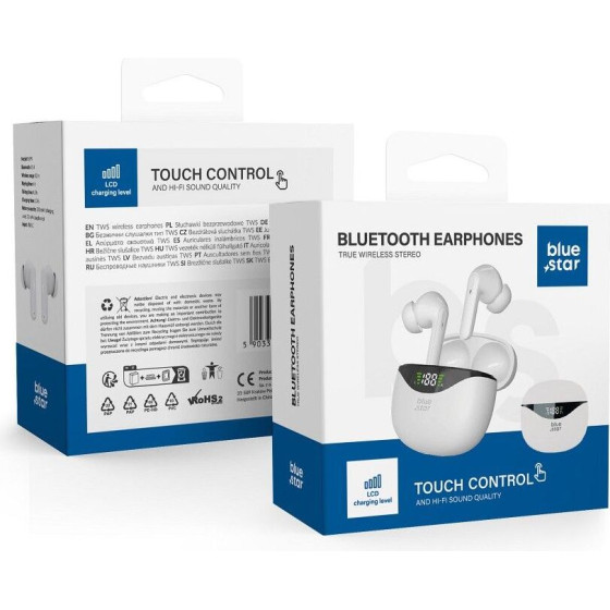 Blue Star Wireless Earphones Bluetooth Tws T60 white