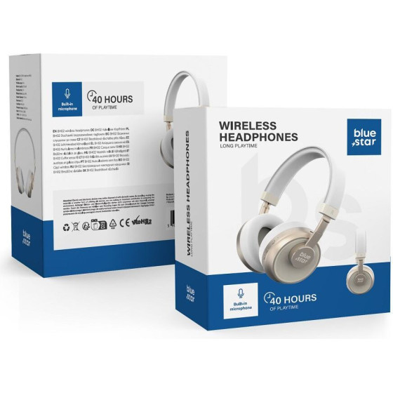 Blue Star Wireless Headphones Bluetooth BH02 white