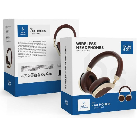 Blue Star Wreless Headphones Bluetooth BH06 brown