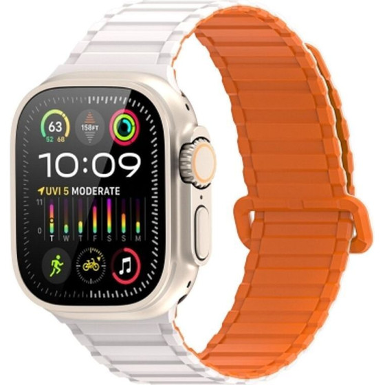 Dux Ducis Strap Kj Nylon For Apple Watch 42 / 44 / 45 / 49 Mm Silver/Orange