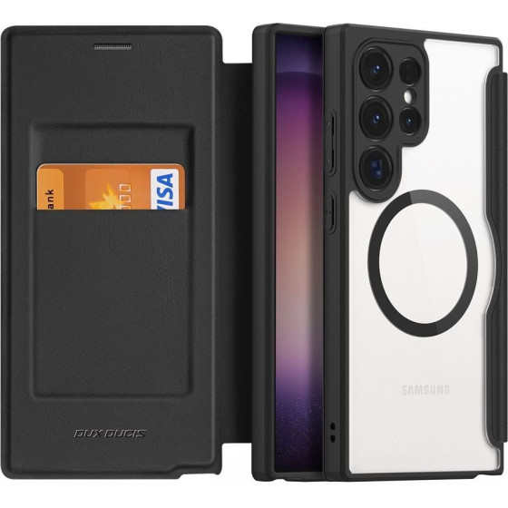 Dux Ducis Wallet Case Skin X Pro Compatible With Magsafe For Samsung S24 Ultra black