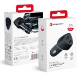 FORCELL Carbon Car Charger Type C 3.0 PD20W + Type C 3.0 PD20W CC50-2C Black (Total 40W)
