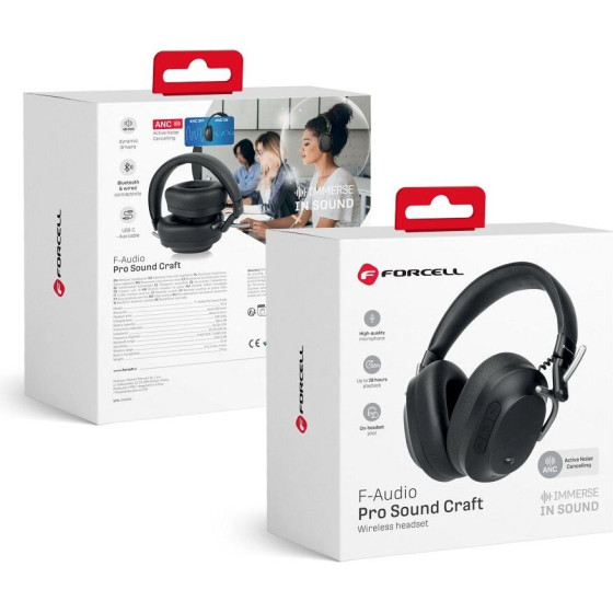 FORCELL F-Audio Pro Sound Craft Wireless Headphones Bluetooth Anc black