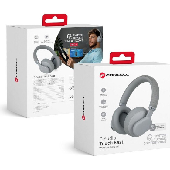FORCELL F-Audio Touch Beat Wireless Headphones Bluetooth Anc grey