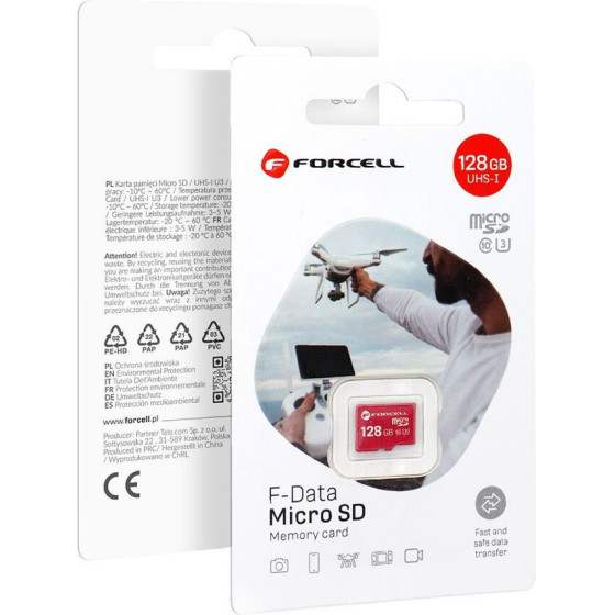 FORCELL F-Data Memory Card 128GB UHS-I U3 Class 10