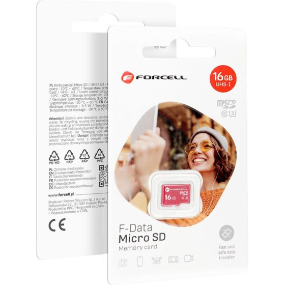 FORCELL F-Data Memory Card 16GB UHS-I U3 Class 10