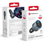 FORCELL F-Energy Alu Car Charger 2 x Type C + Usb A Pd QC4.0 Sfc 2.0 4,5A 65W gray
