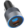 FORCELL F-Energy Alu Car Charger 2 x Type C + Usb A Pd QC4.0 Sfc 2.0 4,5A 65W gray