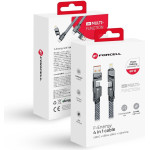 FORCELL F-Energy C241 4in1 Cable Type C / Usb A To Type C / Lightning Qc Pd 3A 60W 1 m chrome