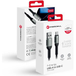 FORCELL F-Energy C256 Cable Usb A To Type C QC3.0 3A 66W Cafule 1,2 m black