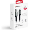 FORCELL F-Energy C256 Cable Usb A To Type C QC3.0 3A 66W Cafule 1,2 m black