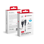 FORCELL F-Energy Carbon CB-01A Cable Usb A To Lightning 2,4A 12W 1 m black
