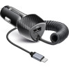 FORCELL F-Energy Carbon CC50-1AC Car Charger Usb A With Cable Type C Pd QC3.0 3A 38W black