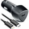 FORCELL F-Energy Carbon CC50-1C Car Charger Type C + Cable Type C To Lightning Pd 3A 20W black
