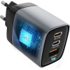 FORCELL F-Energy Gan Iii VT-37 Travel Charger With Display Lcd 2 x Type C + Usb A Pd QC4.0 Sam SFC2.0 3,45A 70W gray