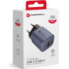 FORCELL F-Energy Gan VT-31 Travel Charger Type C + Usb A Pd QC4.0 3A 33W gray