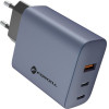 FORCELL F-Energy Gan VT-42B Travel Charger 2 x Type C + Usb A Pd QC4.0 4A 65W gray