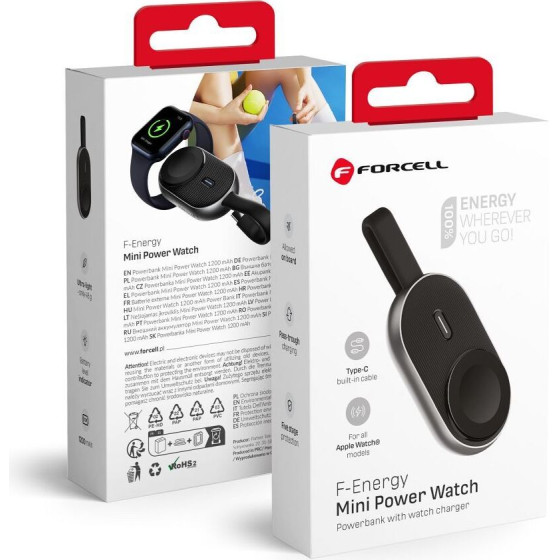 FORCELL F-Energy Mini Power Watch Powerbank 1A 2,5W 1200 Mah black