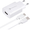 FORCELL F-Energy TFK-TC-1099 Travel Charger Usb A + Cable Usb A To Type C QC3.0 2,4A 18W white