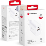 FORCELL F-Energy TFK-TC-35WPd Travel Charger Type C + Usb A Pd QC4.0 3A 35W white