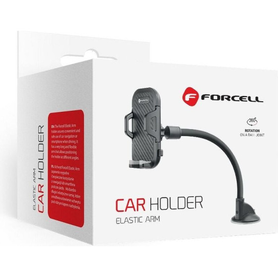 FORCELL F-Grip Carbon Bracket Arm 17 Cm Car Holder For Windshield / Dashboard black