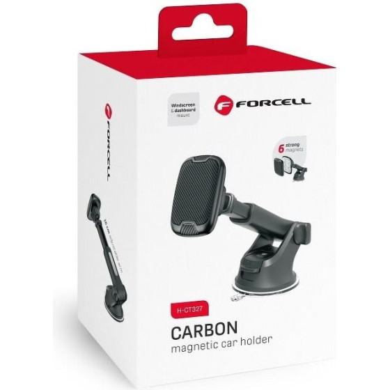 FORCELL F-Grip Carbon H-CT327 Magnetic Car Holder For Windshield / Dashboard black