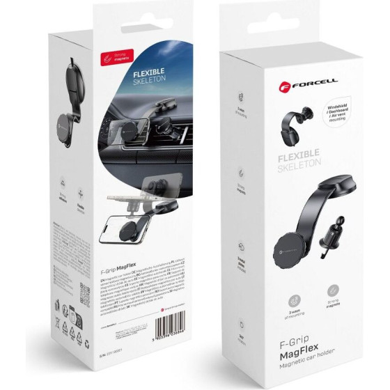 FORCELL F-Grip Magflex Magnetic Car Holder For Windshield / Dashboard / Air Vent black