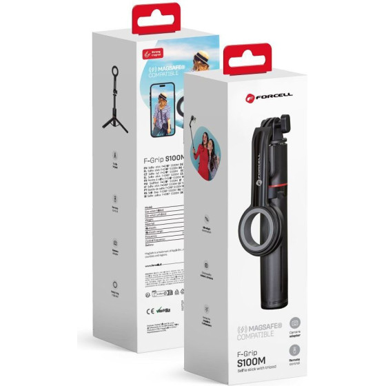 FORCELL F-Grip Magselfie S100M Selfie Stick With Wireless Remote Control black