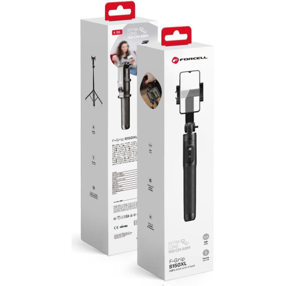 FORCELL F-Grip S150XL Selfie Stick With Wireless Remote Control Tripod black