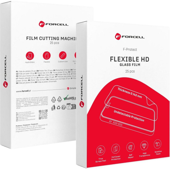 FORCELL F-Protect Flexible Hd - Tpu Film For Smart Cutting Machine 196x125mm (25 pcs/set)