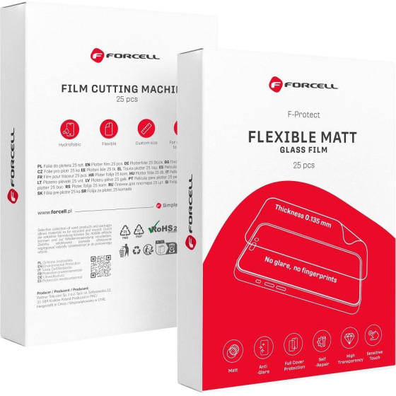 FORCELL F-Protect Flexible Matt Film For Smart Cutting Machine 196x125mm (25 pcs/set)