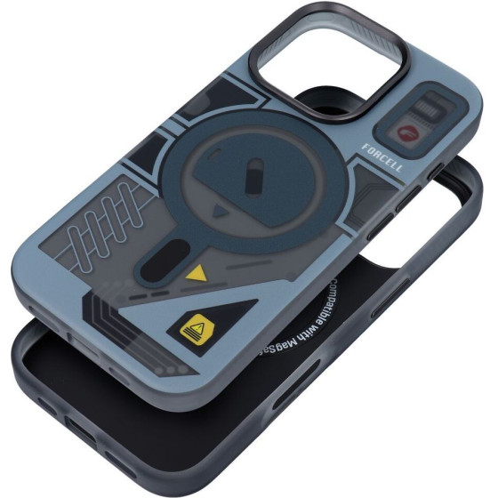 FORCELL F-Protect Levels With Dual Layer 4D technology, Military Drop Tested Compatible With Magsafe For Iphone 16 Plus Cyber grey
