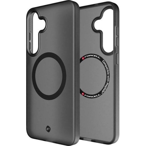 FORCELL F-Protect Levels With Dual Layer 4D technology, Military Drop-Test Compatible For Samsung S25 Plus Smoky black