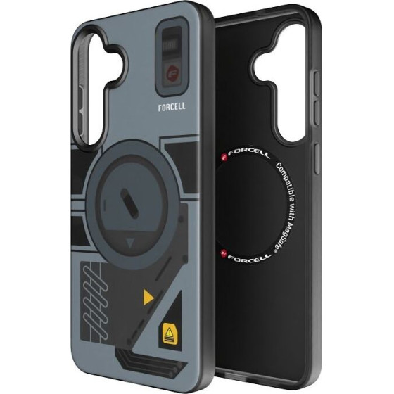 FORCELL F-Protect Levels With Dual Layer 4D technology, Military Drop-Test Compatible With Magsafe For Samsung S25 Plus Cyber grey