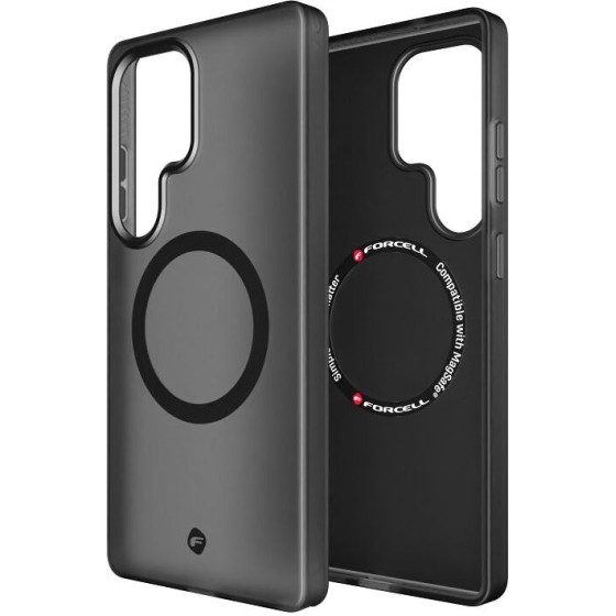 FORCELL F-Protect Levels With Dual Layer 4D technology, Military Drop-Test Compatible With Magsafe For Samsung S25 Ultra Smoky black