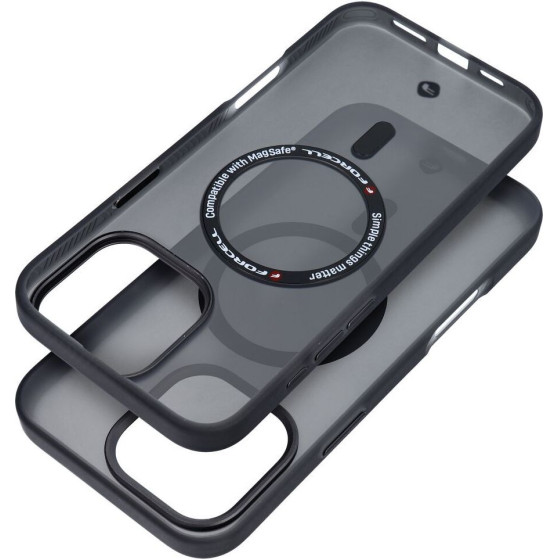 FORCELL F-Protect Levels, Dual Layer 4D technology, Military Drop-Test Compatible With Magsafe For Iphone 16 Pro Max Smoky black