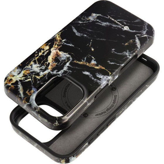 FORCELL F-Protect Mirage, Military Drop-Tested Case Compatible With Magsafe For Iphone 16 Black marble