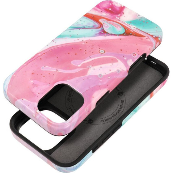 FORCELL F-Protect Mirage, Military Drop-Tested Case Compatible With Magsafe For Iphone 16 Plus Pink marble